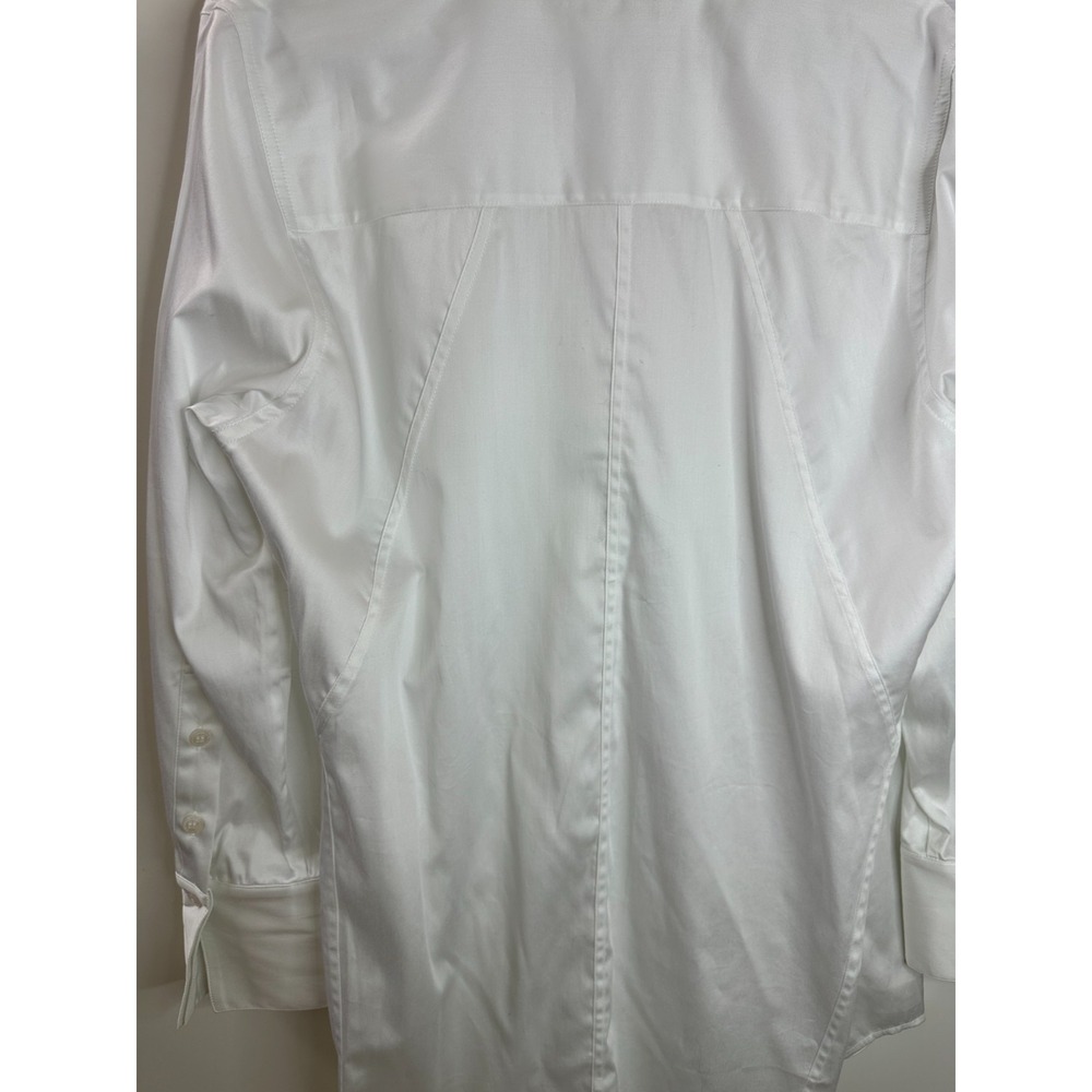 NWOT Soft Surroundings White Stretch Hidden Button Placket Shirt Large Tunic Top - Picture 10 of 14